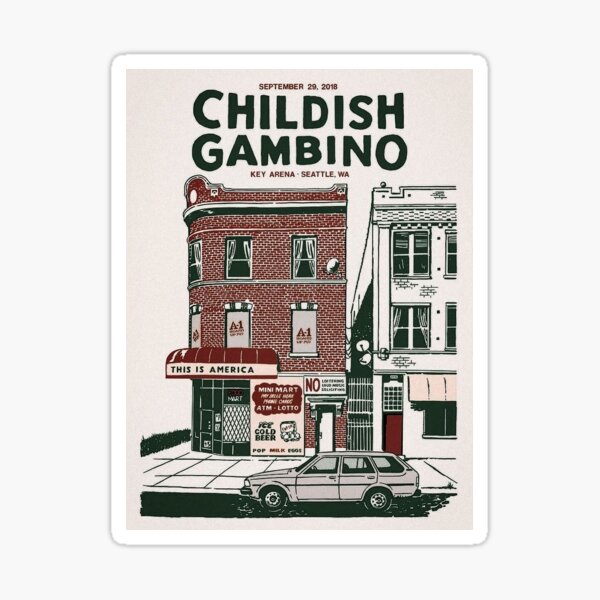Item preview, Childish Gambino sticker designed and sold by ecllipzeae.
