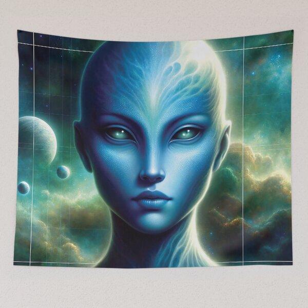Item preview, One of the Million Worlds - Blue Alien Woman designed and sold by FriskyLemur.