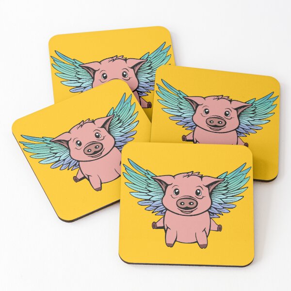 Item preview, Cute Neptunic Flying Pig with Pride Flag Wings, Kawaii Neptunic Flying Pig Design designed and sold by Travelslightly.