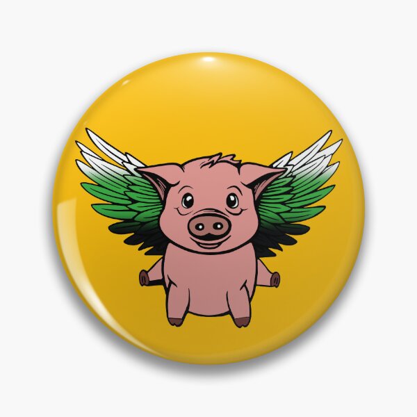 Item preview, Cute Neutrois Flying Pig with Pride Flag Wings, Kawaii Neurois Flying Pig Design designed and sold by Travelslightly.