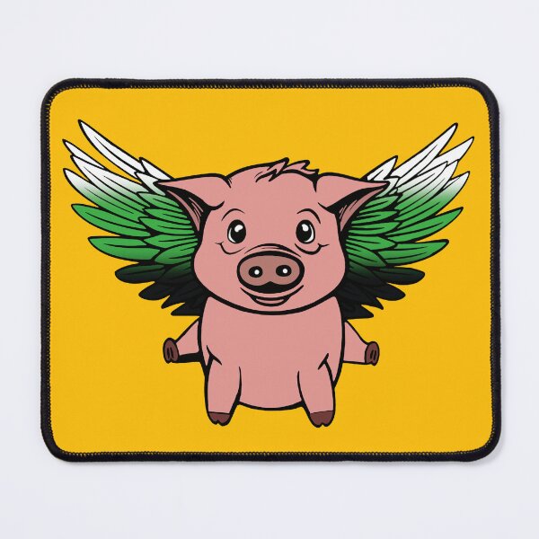Item preview, Cute Neutrois Flying Pig with Pride Flag Wings, Kawaii Neurois Flying Pig Design designed and sold by Travelslightly.