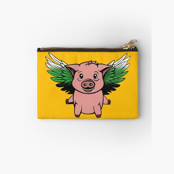 Item preview, Cute Neutrois Flying Pig with Pride Flag Wings, Kawaii Neurois Flying Pig Design designed and sold by Travelslightly.
