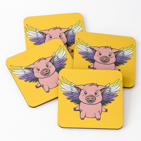 Item preview, Cute Nonbinary Flying Pig with Pride Flag Wings, Kawaii Enby Flying Pig Design designed and sold by Travelslightly.