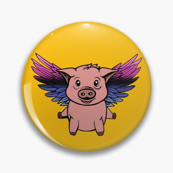 Item preview, Cute Omnisexual Flying Pig with Pride Flag Wings, Kawaii Omni Flying Pig Design designed and sold by Travelslightly.