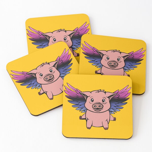 Item preview, Cute Omnisexual Flying Pig with Pride Flag Wings, Kawaii Omni Flying Pig Design designed and sold by Travelslightly.