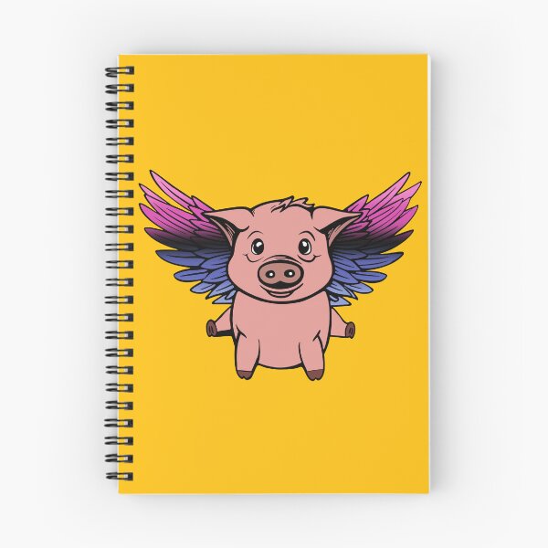 Item preview, Cute Omnisexual Flying Pig with Pride Flag Wings, Kawaii Omni Flying Pig Design designed and sold by Travelslightly.