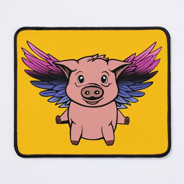 Item preview, Cute Omnisexual Flying Pig with Pride Flag Wings, Kawaii Omni Flying Pig Design designed and sold by Travelslightly.