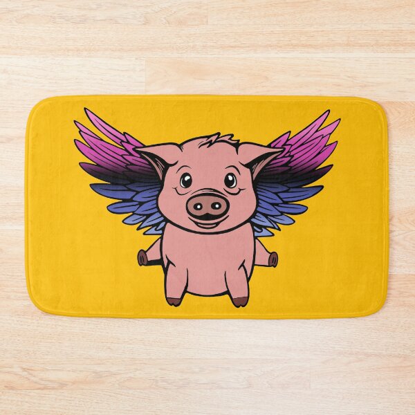 Item preview, Cute Omnisexual Flying Pig with Pride Flag Wings, Kawaii Omni Flying Pig Design designed and sold by Travelslightly.