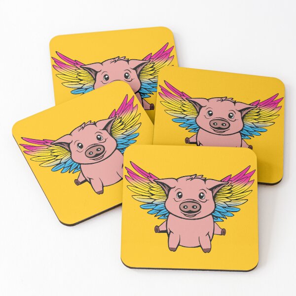 Item preview, Cute Pansexual Flying Pig with Pride Flag Wings, Kawaii Pan Flying Pig Design designed and sold by Travelslightly.