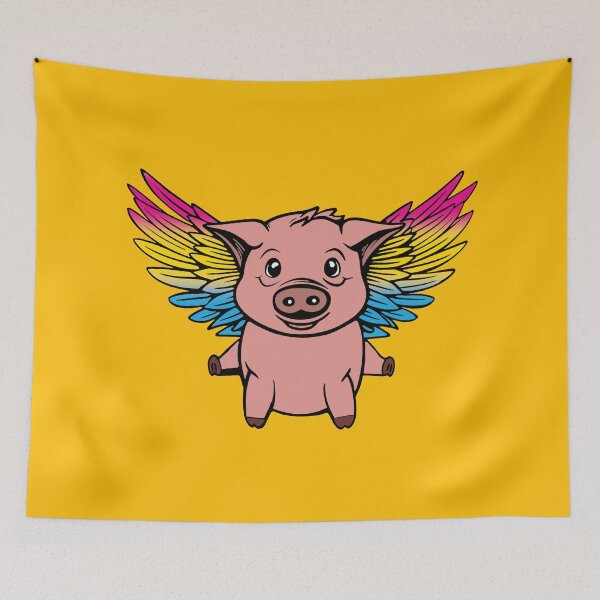 Item preview, Cute Pansexual Flying Pig with Pride Flag Wings, Kawaii Pan Flying Pig Design designed and sold by Travelslightly.