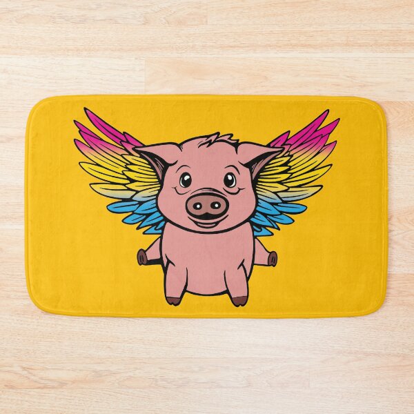 Item preview, Cute Pansexual Flying Pig with Pride Flag Wings, Kawaii Pan Flying Pig Design designed and sold by Travelslightly.