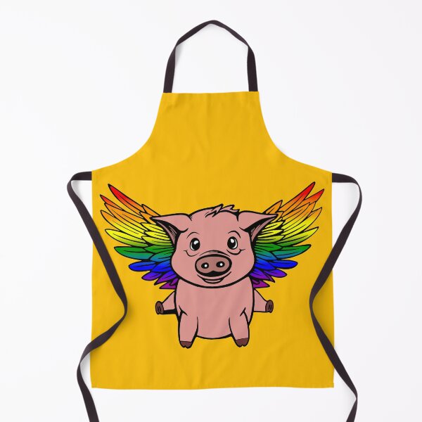 Item preview, Cute LGBTQIA++ Rainbow Flying Pig with Pride Flag Wings, Kawaii Rainbow Flying Pig Design designed and sold by Travelslightly.