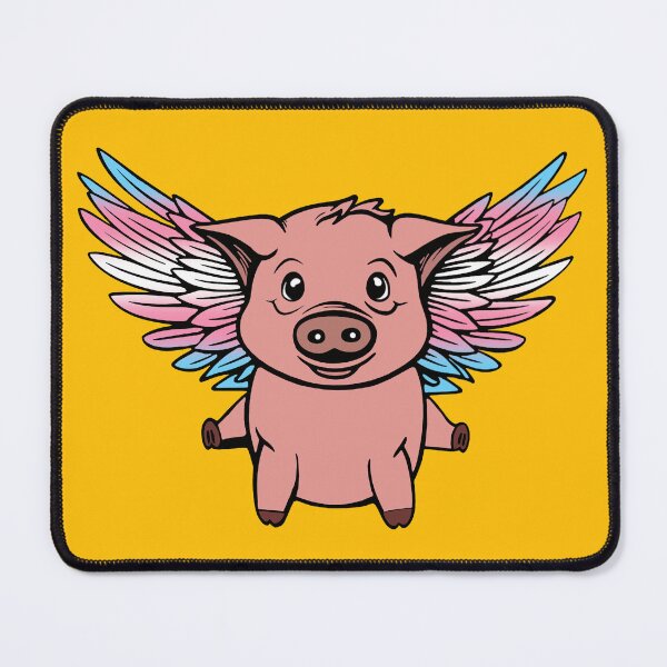 Item preview, Cute Transgender Flying Pig with Pride Flag Wings, Kawaii Trans Flying Pig Design designed and sold by Travelslightly.