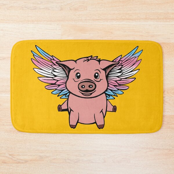 Item preview, Cute Transgender Flying Pig with Pride Flag Wings, Kawaii Trans Flying Pig Design designed and sold by Travelslightly.