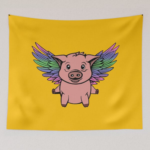 Item preview, Cute Trigender Flying Pig with Pride Flag Wings, Kawaii Trigender Flying Pig Design designed and sold by Travelslightly.