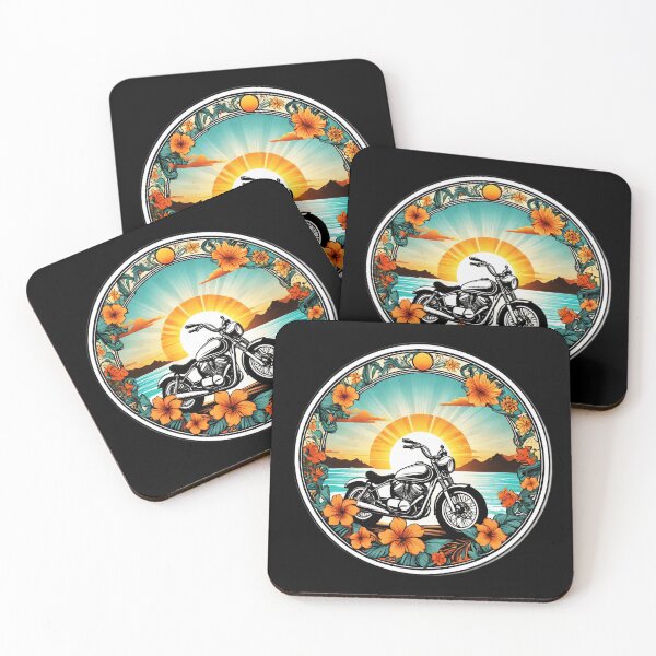 Item preview, Vintage Bike at Sunset on a Hawaiian Beach with Orchids designed and sold by NautiChic.