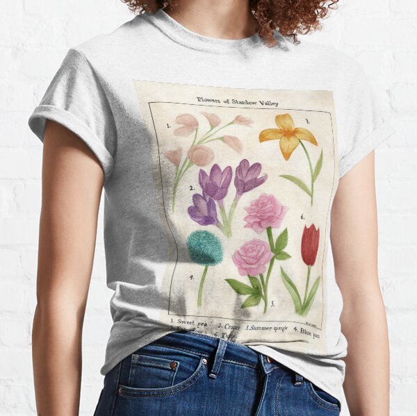 Item preview, Flowers of Stardew Valley flora and fauna print designed and sold by hollyisnotanart.