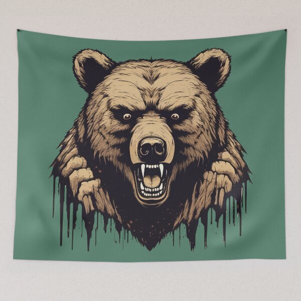 Item preview, Vintage Scary Horror Grizzly Bear designed and sold by DreamCraze.