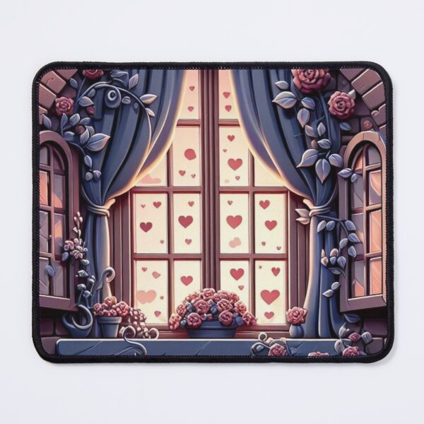 Item preview, a romantic window with hearts designed and sold by bernhagen.