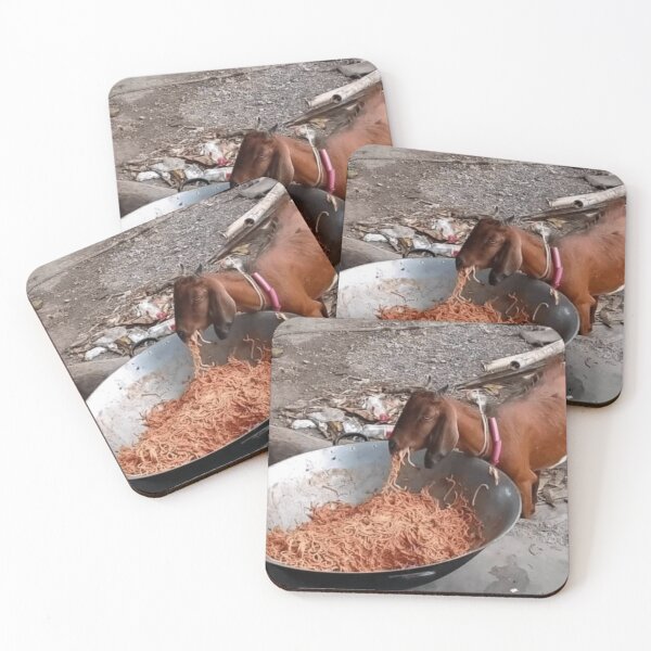 Item preview, goat eating spaghetti designed and sold by cloudzer0000.
