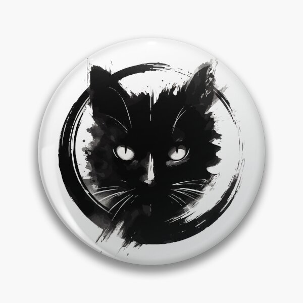 Item preview, Sumie Enso Art Japanese Brushstroke Black Cat designed and sold by TomFrontierArt.