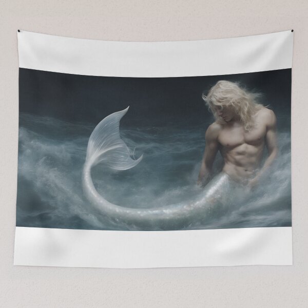 Item preview, Merman Triton in Revolting Sea designed and sold by piscesmermaid.