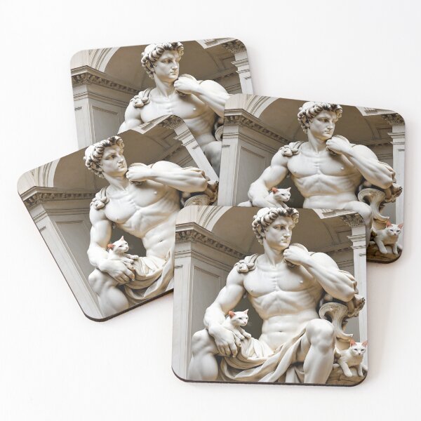 Item preview, David Michelangelo Statue With Cats designed and sold by Bunmigraphics .