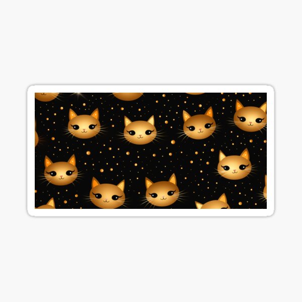 Item preview, glistening gold cat's heads designed and sold by DANUSIA65.