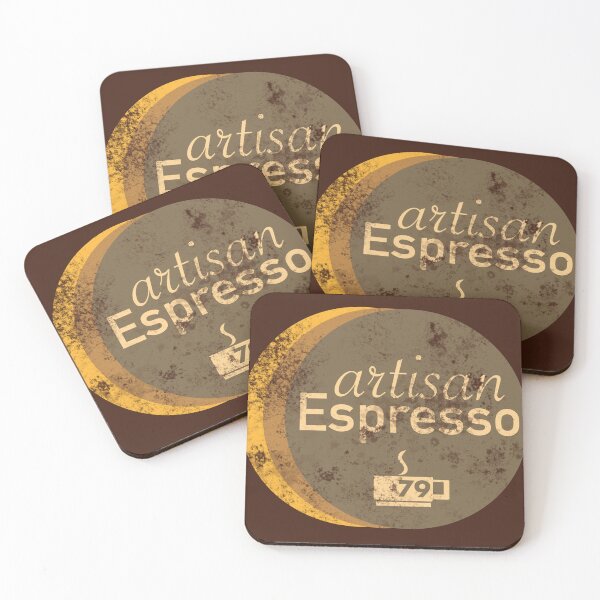 Item preview, Artisan Espresso Vintage 1970s style design Retro Coffee designed and sold by KarenBakerArt.
