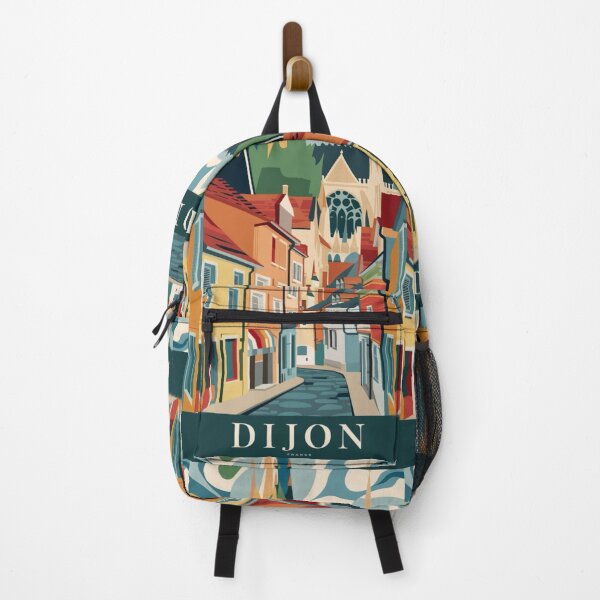 Item preview, Dijon, France. Visit Dijon StreetScape Travel Poster. Art By Carraann designed and sold by CARRAANN.