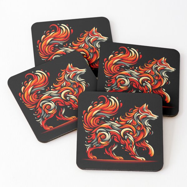 Item preview, Stylized Fire Lava Wolf, Ai Generated Art  designed and sold by ACC .
