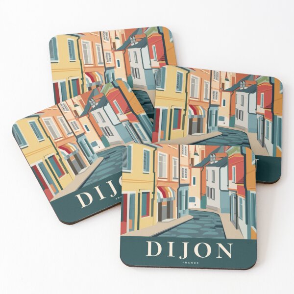 Item preview, Dijon, France. Visit Dijon StreetScape Travel Poster.  Art By Carraann  designed and sold by CARRAANN.