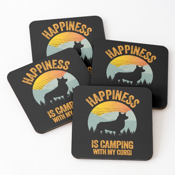 Item preview, Retro Distressed Happiness Is Camping With My Corgi designed and sold by Guarddogdrive.