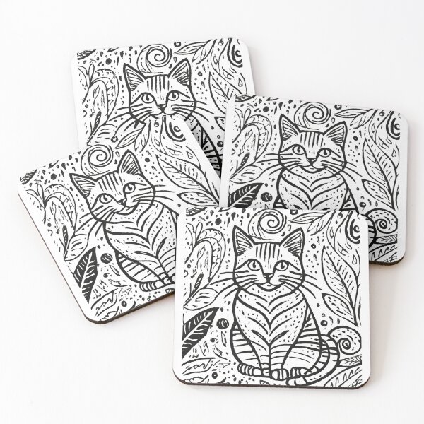 Item preview, Line drawing of a cat designed and sold by jojokrap-2023.