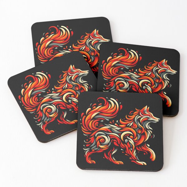 Item preview, Stylized Fire Lava Wolf, Ai Generated Art  designed and sold by ACC .