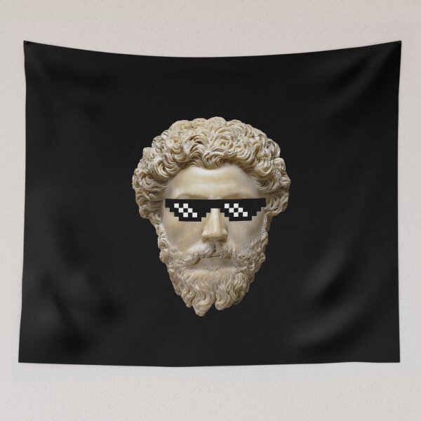 Item preview, Marcus Aurelius with pixel sunglasses designed and sold by Cleanthes.