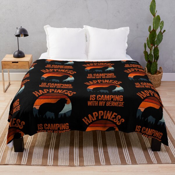 Item preview, Vintage Distressed Happiness Is Camping With My Bernese designed and sold by Guarddogdrive.