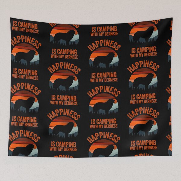 Item preview, Vintage Distressed Happiness Is Camping With My Bernese designed and sold by Guarddogdrive.