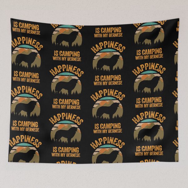 Item preview, Mountains Distressed Happiness Is Camping With My Bernese designed and sold by Guarddogdrive.