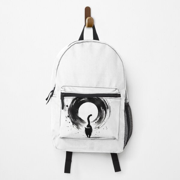 Item preview, Sumie Enso Circle Japanese Brushstroke Black Cat designed and sold by TomFrontierArt.
