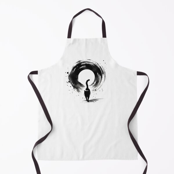Item preview, Sumie Enso Circle Japanese Brushstroke Black Cat designed and sold by TomFrontierArt.