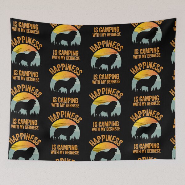 Item preview, Sunny Distressed Happiness Is Camping With My Bernese designed and sold by Guarddogdrive.