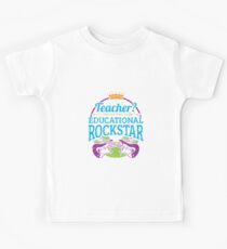 Vintage Rock Star Teacher Music Guitar Retro Kids Tee