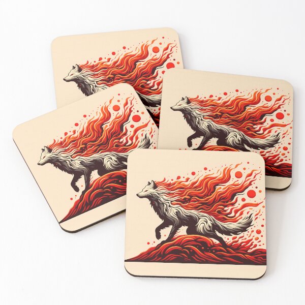 Item preview, Stylized Fire Lava Wolf, Ai Generated Art  designed and sold by ACC .
