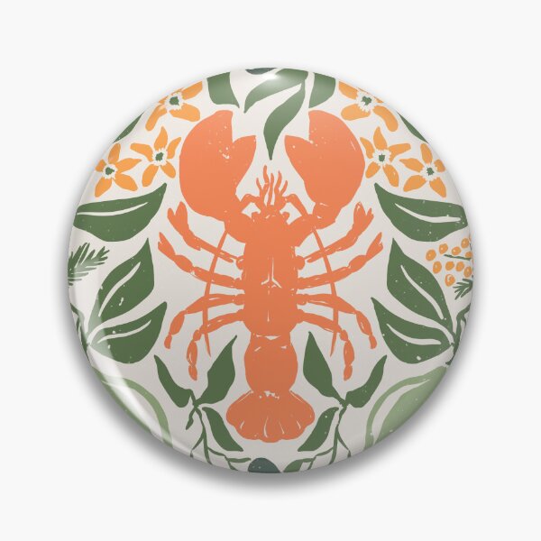 Item preview, Lobster and shrimp dinner with limes, olives and dill orange and green designed and sold by Caroline Rausch.