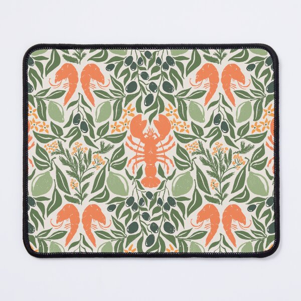 Item preview, Lobster and shrimp dinner with limes, olives and dill orange and green designed and sold by Caroline Rausch.