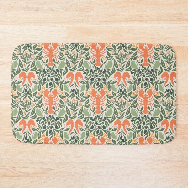 Item preview, Lobster and shrimp dinner with limes, olives and dill orange and green designed and sold by Caroline Rausch.