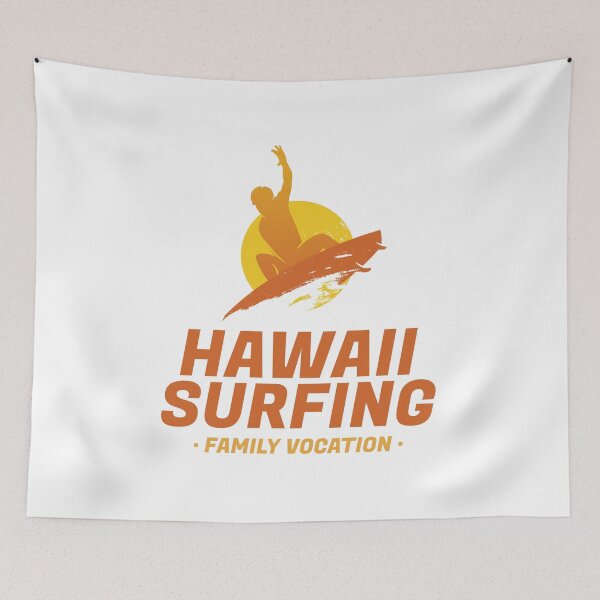 Item preview, Hawaiian Waves Surfing Family Vacation - Beach - Hawaii - Surfboard - Sunset designed and sold by DeCodeArtShop.