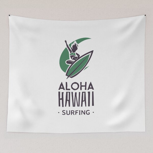 Item preview, Aloha Hawaiian Waves Surfing Family Vacation - Beach - Hawaii - Surfboard - Sunset designed and sold by DeCodeArtShop.