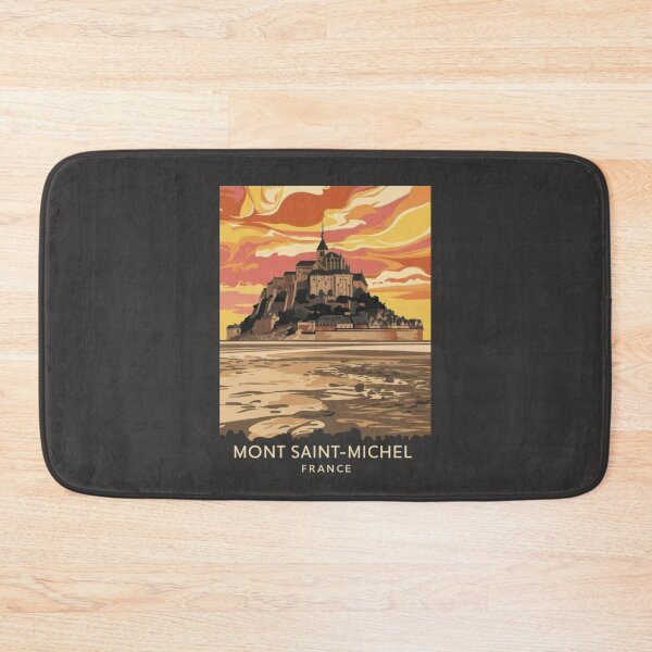 Item preview, Mont Saint Michel, France. Vibrant and Colorful Travel Poster.  Art By Carraann  designed and sold by CARRAANN.
